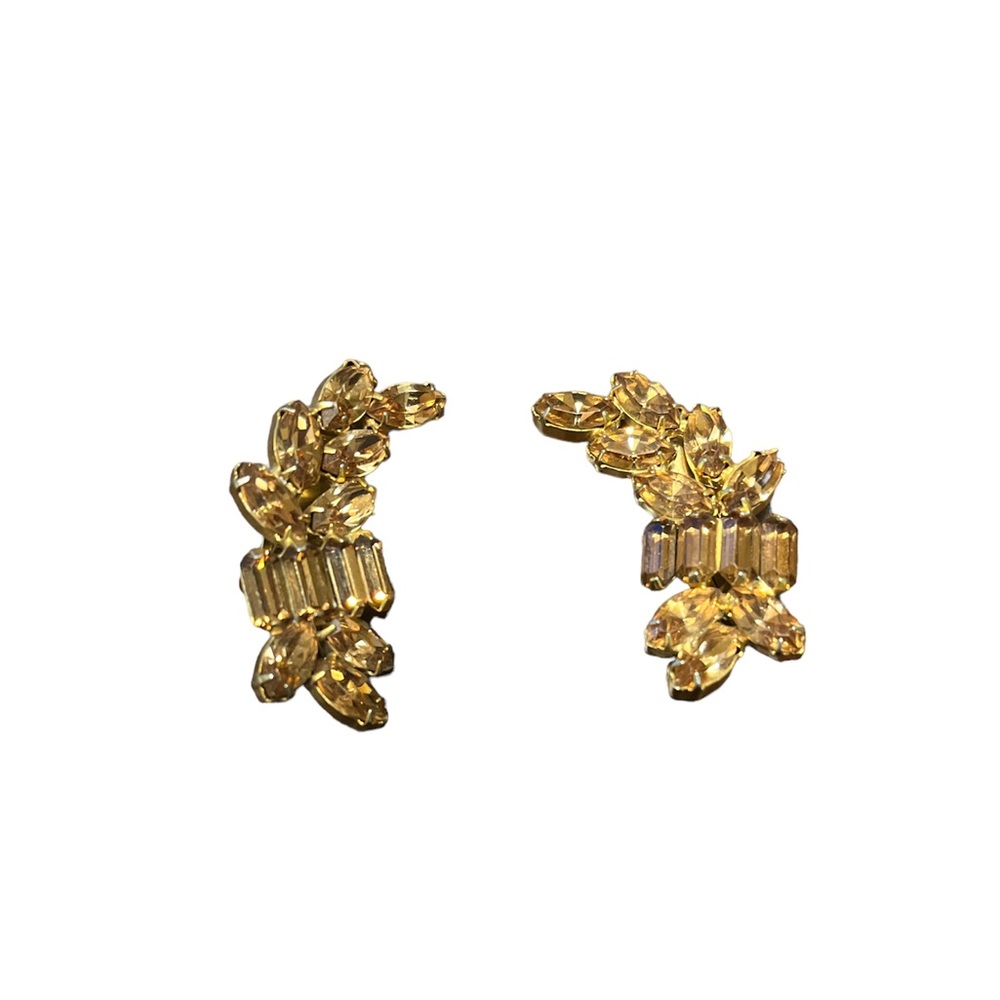 Vintage Weiss Crawler Clip On Earrings